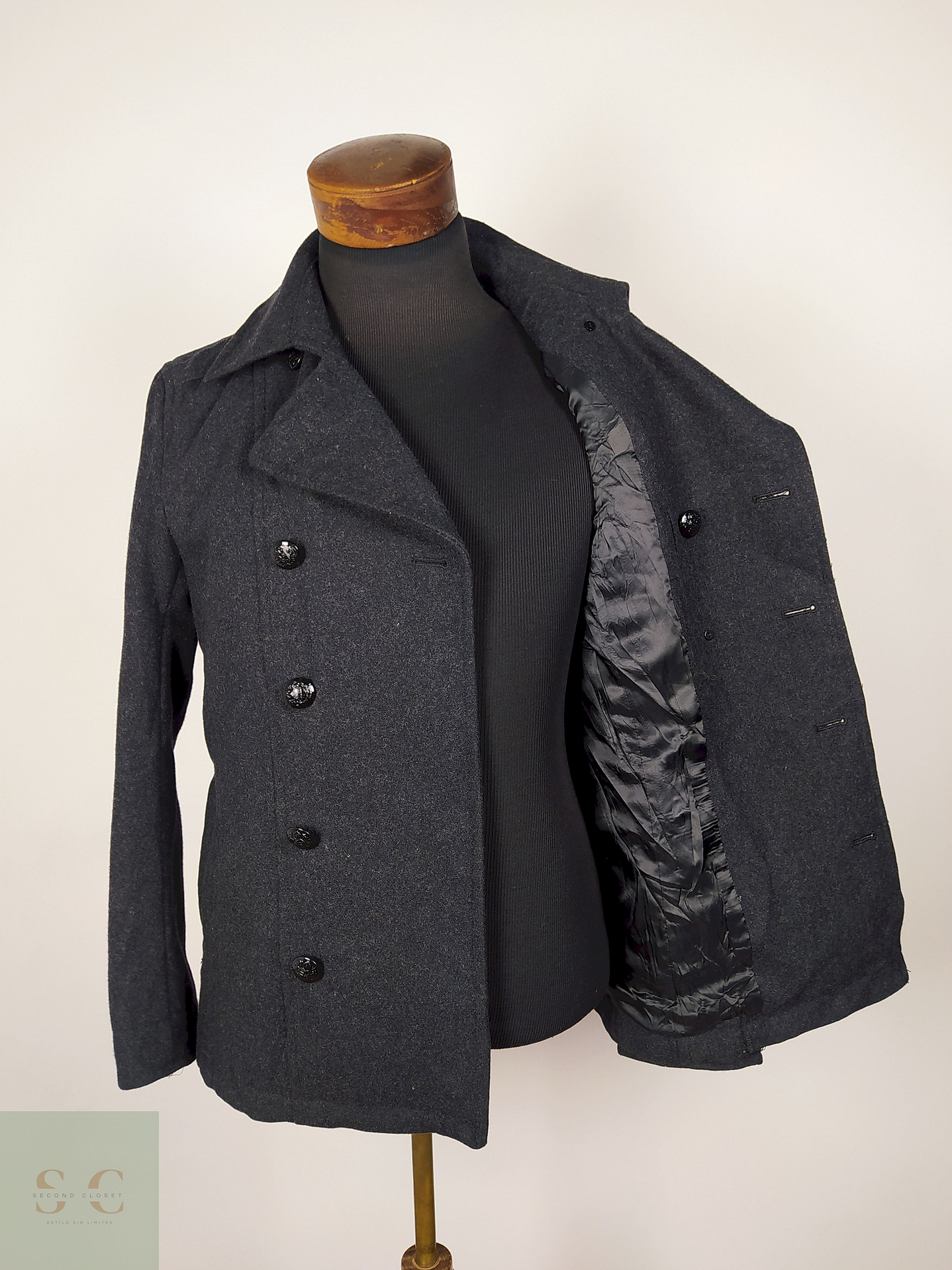 Abrigo Marinero Plomo Talla S Michael Klein - AP334 4