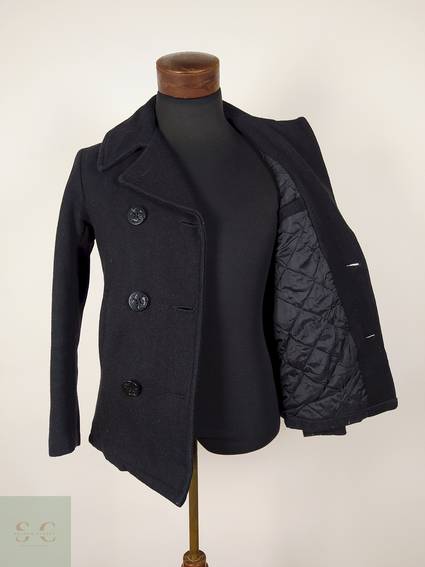 Abrigo marinero lana negro Talla XS BEAMS USA - AP280 4