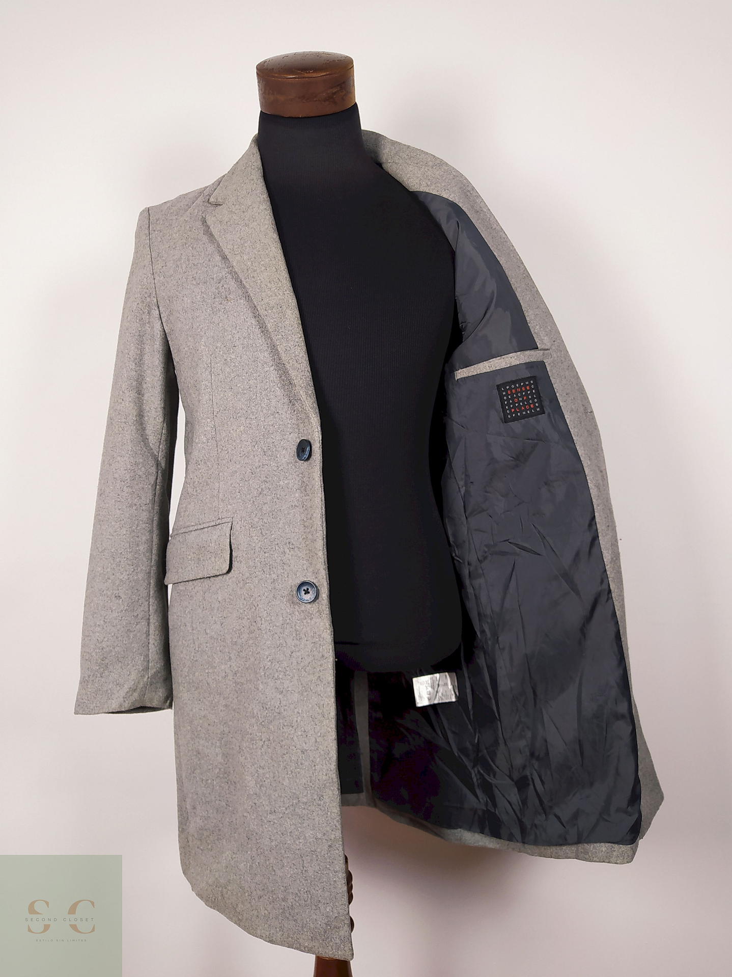 Abrigo lana elagante gris Talla SM SENSE OF PLACE  4