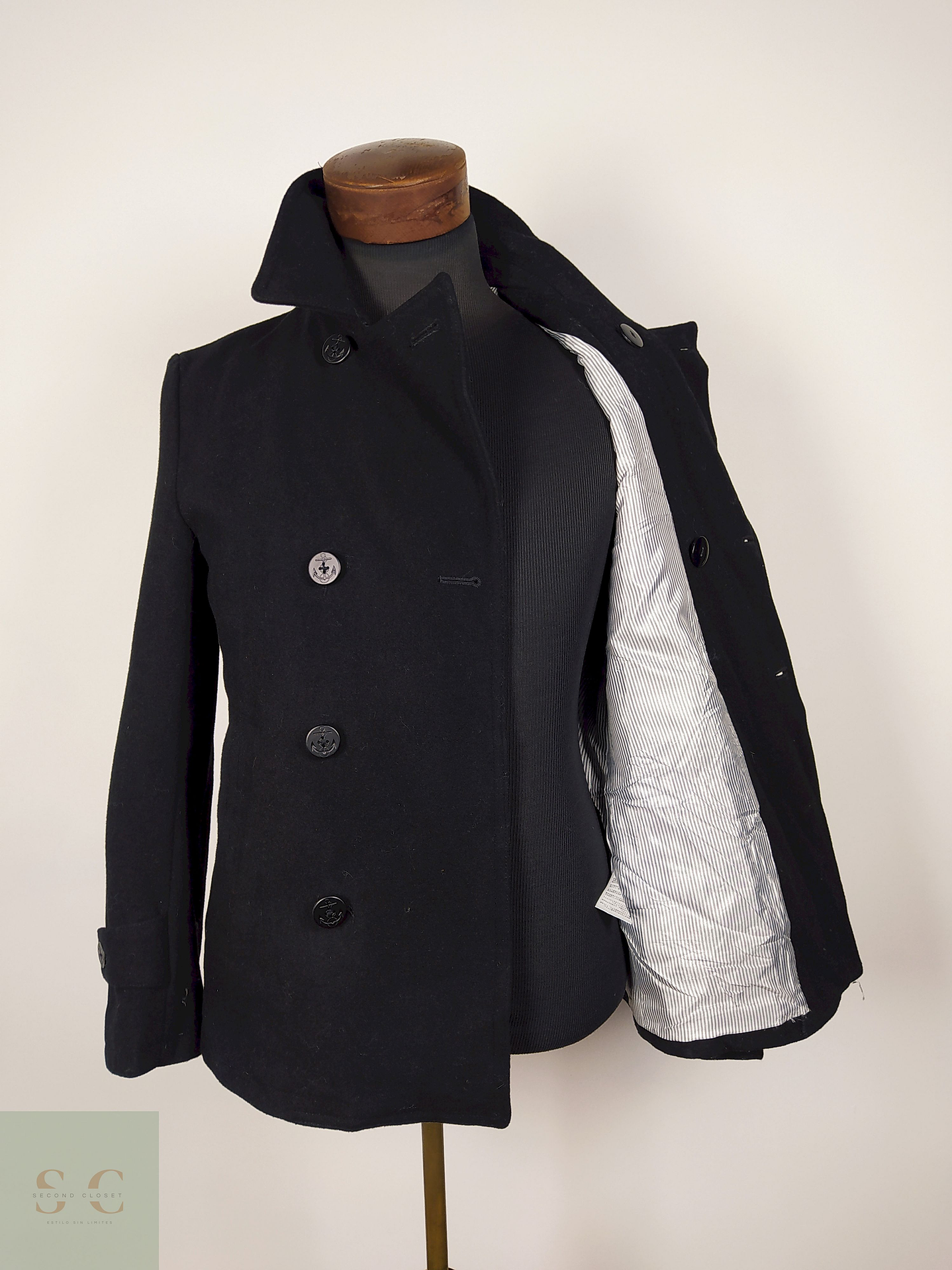 Abrigo marinero lana negro Talla SM Rageblue - AP283 4