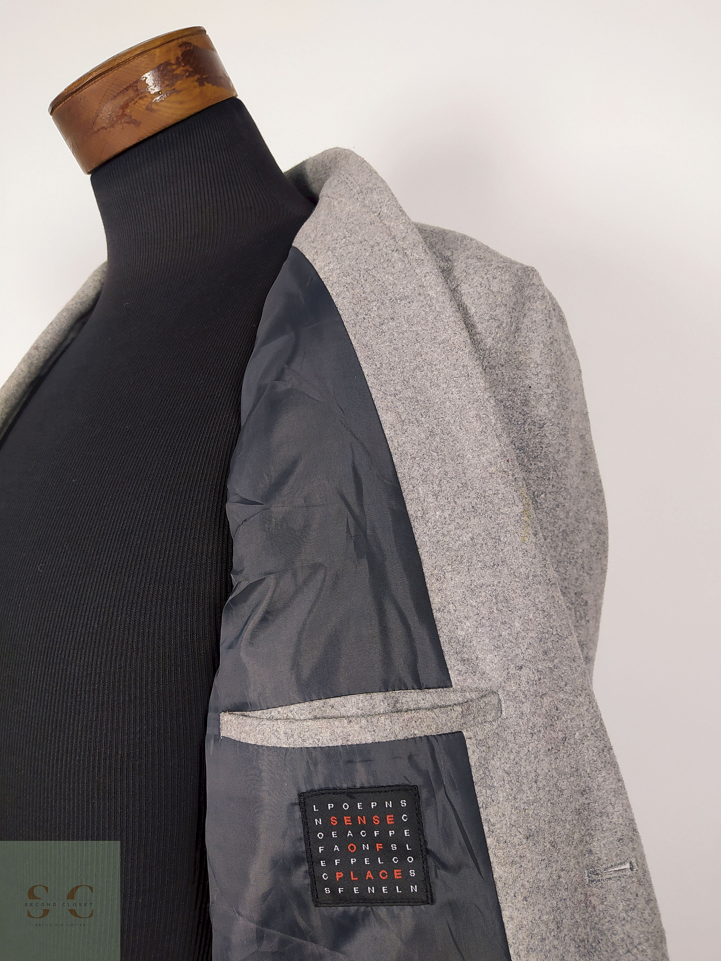 Abrigo lana elagante gris Talla SM SENSE OF PLACE  5