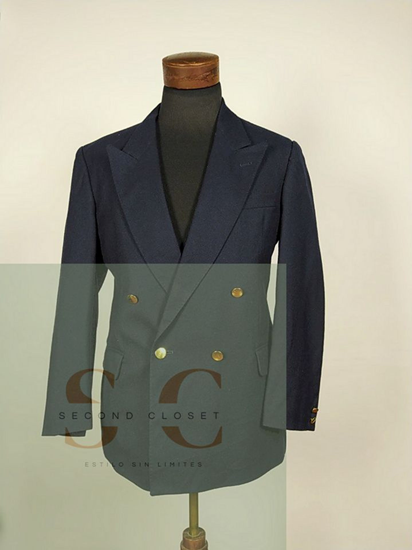 Blazer lana virgen cruzado Azul Talla M Skopes - B22 4