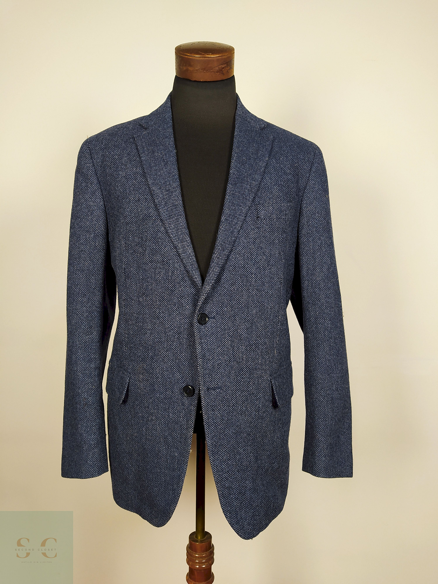 Blazer lana Azul Talla LXL Marks Spencer - B28 1