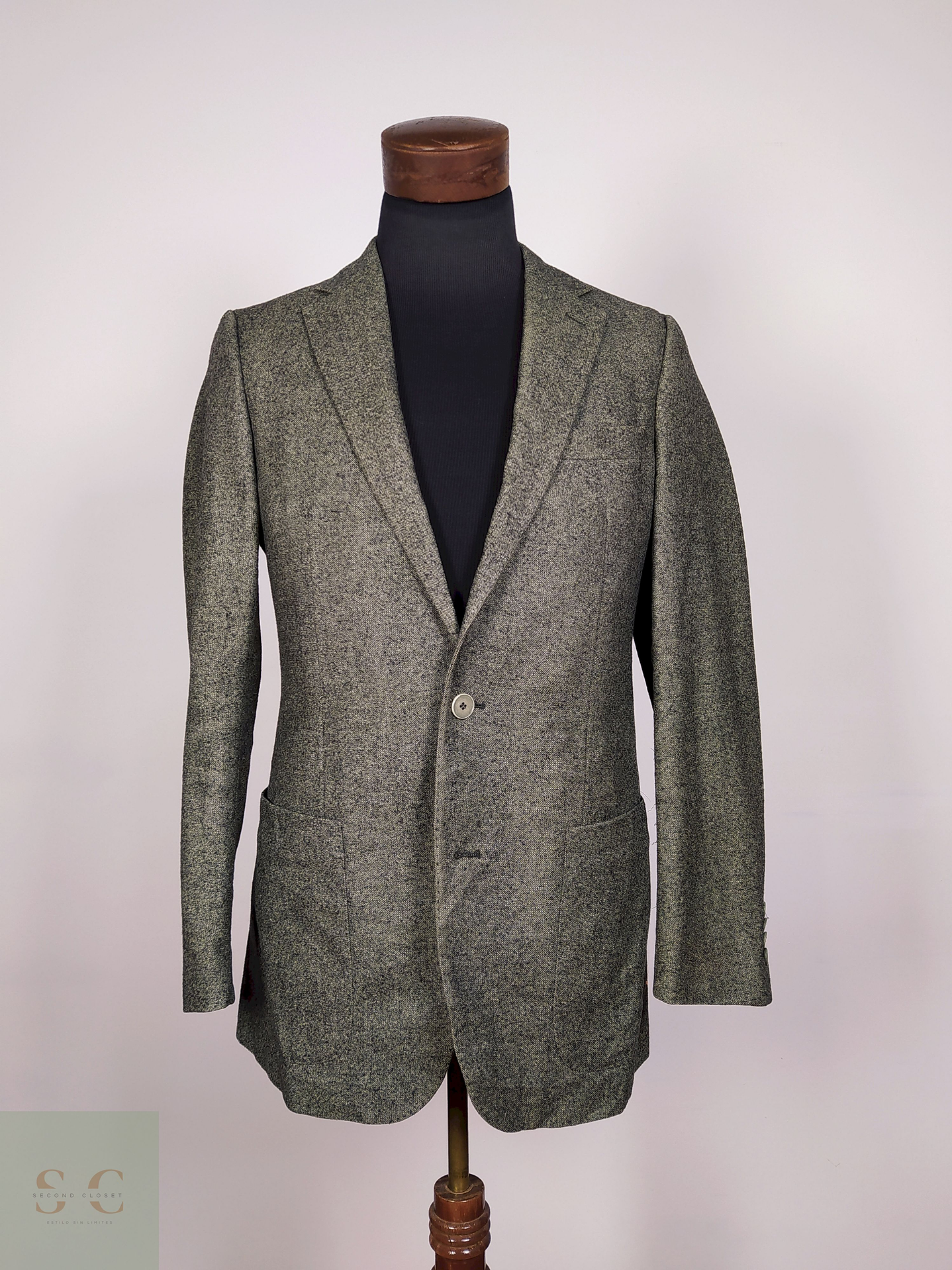 Blazer pura lana Verde Talla S Sarar - B30 1