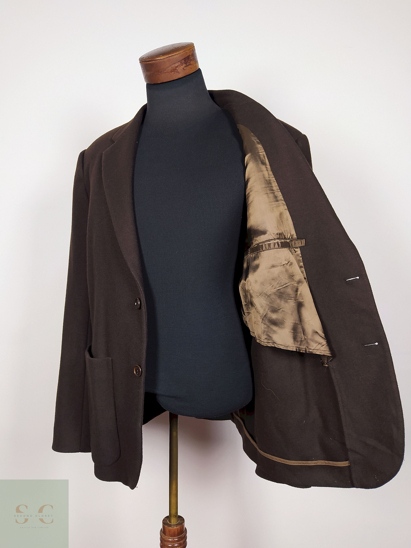 Blazer lana Café Talla XL — - B3 3