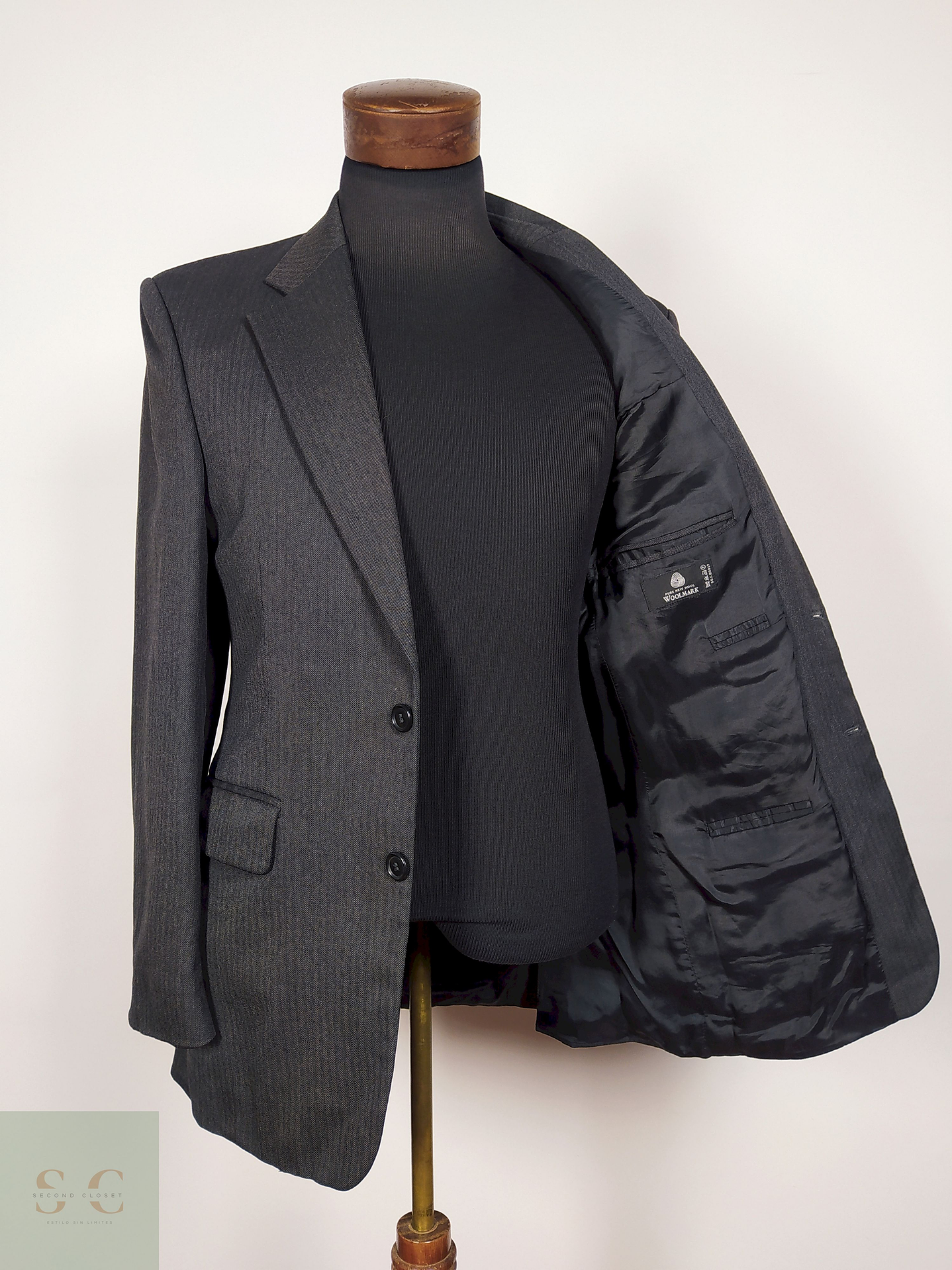 Blazer lana virgen Plomo Talla M Label - B9 3