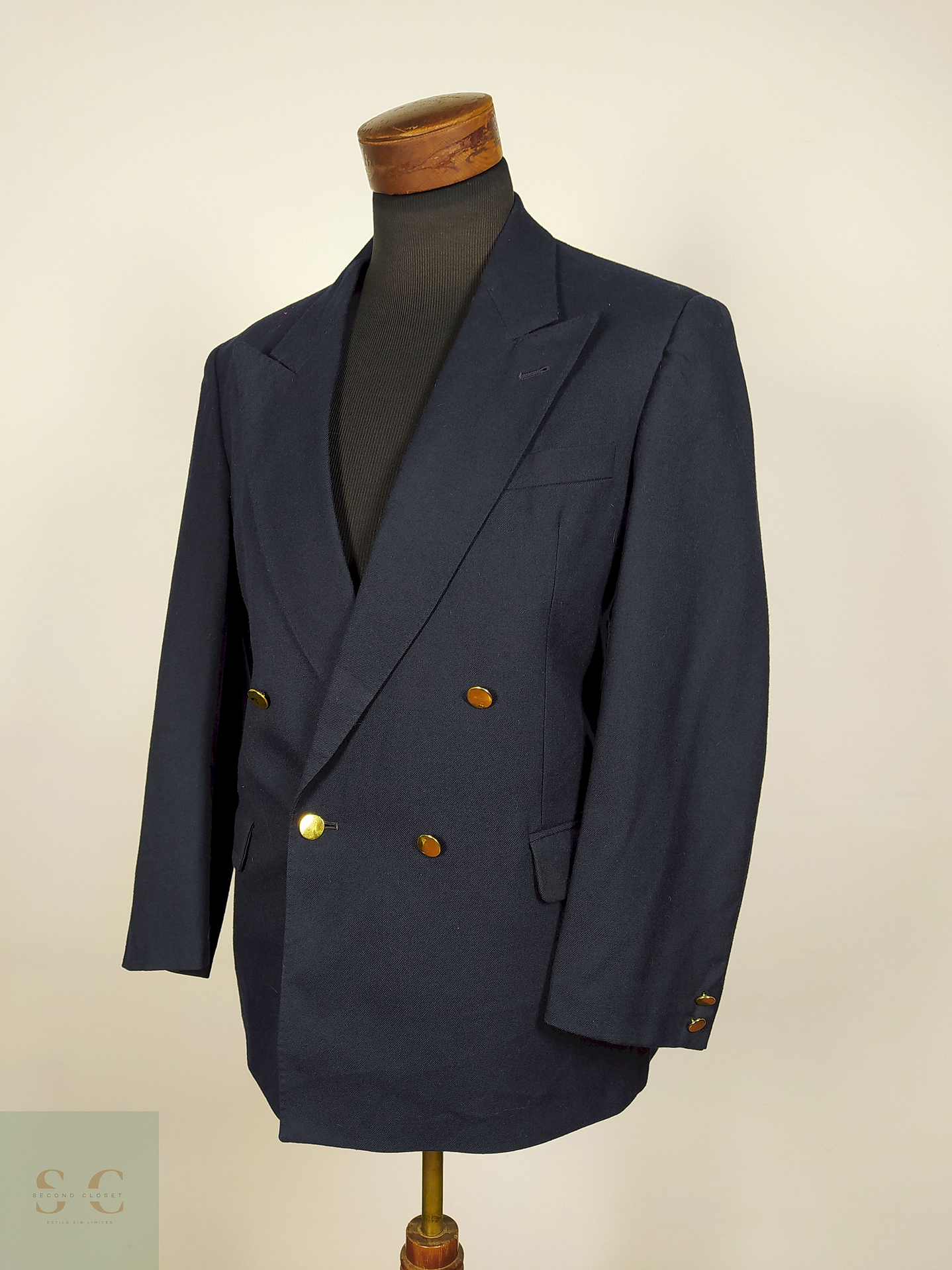 Blazer lana virgen cruzado Azul Talla M Skopes - B22 1