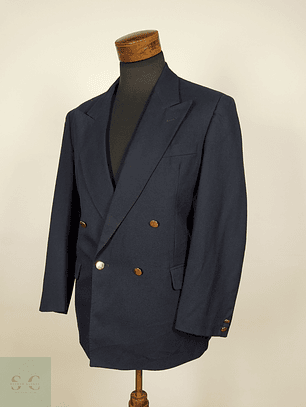 Blazer lana virgen cruzado Azul Talla M Skopes - B22