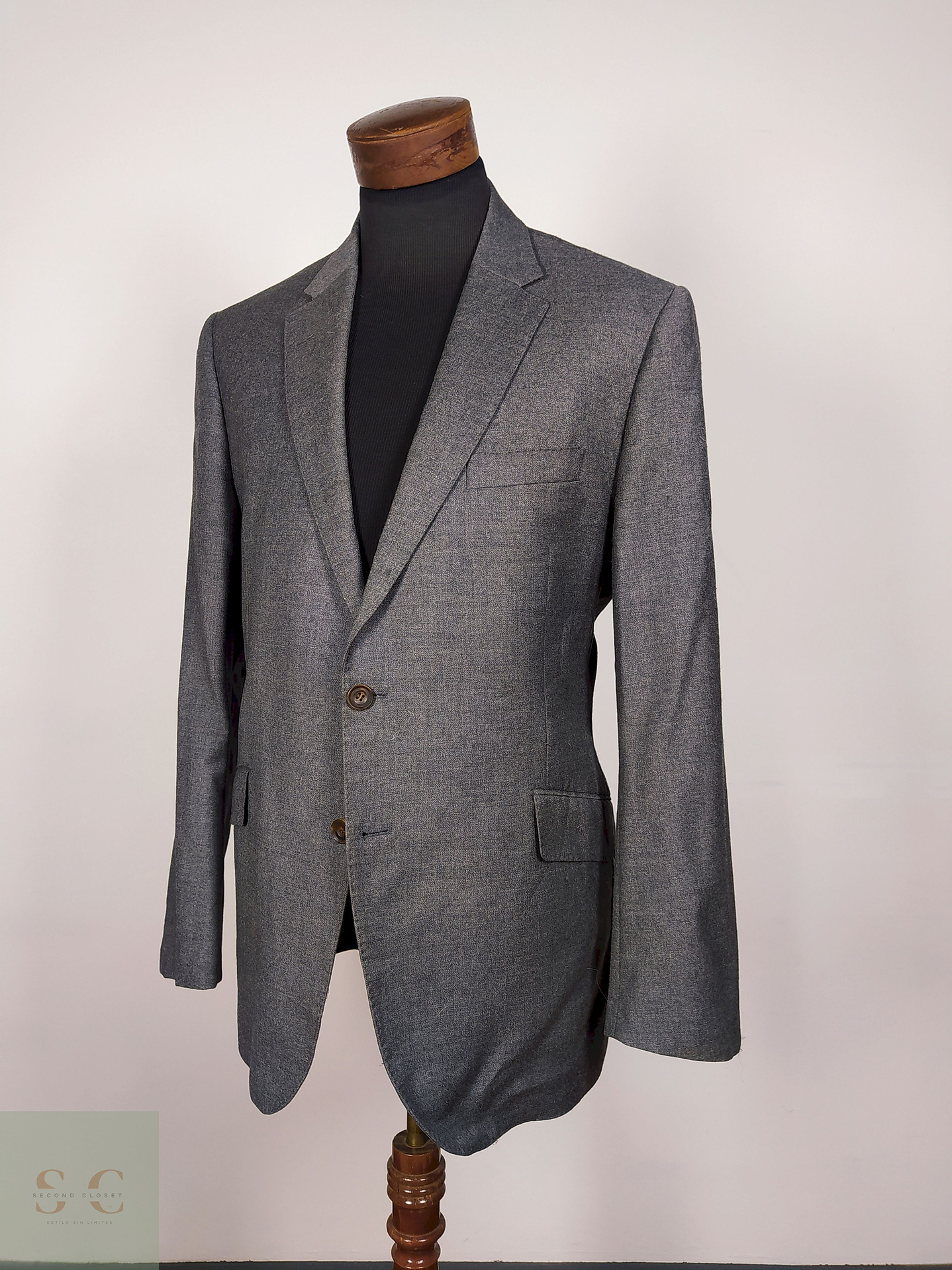 Blazer lana virgen Plomo Talla L Savile Row  2