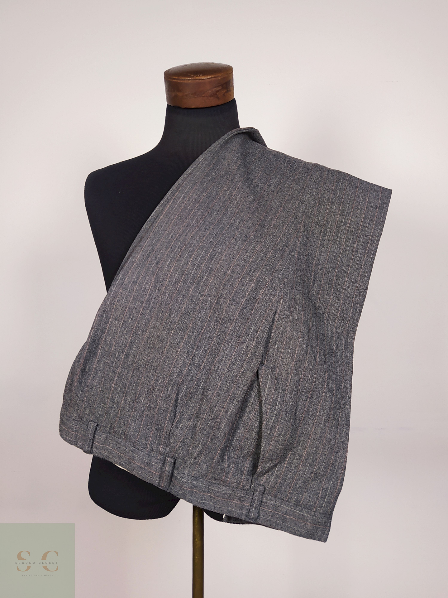 Traje blazer pantalon lana virgen Plomo Talla 46 LONG St Michael - B27 5