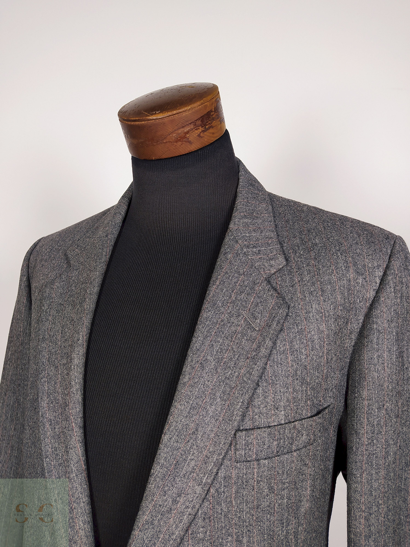 Traje blazer pantalon lana virgen Plomo Talla 46 LONG St Michael - B27 4