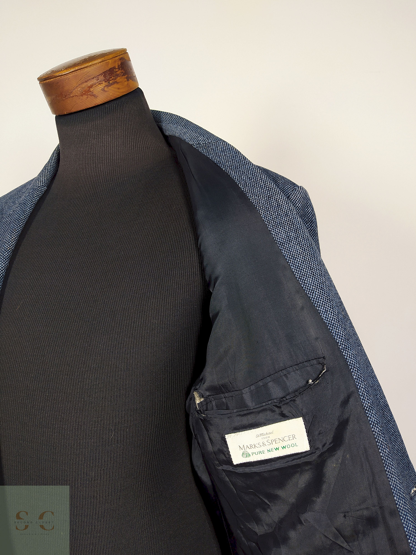 Blazer lana Azul Talla LXL Marks Spencer - B28 4