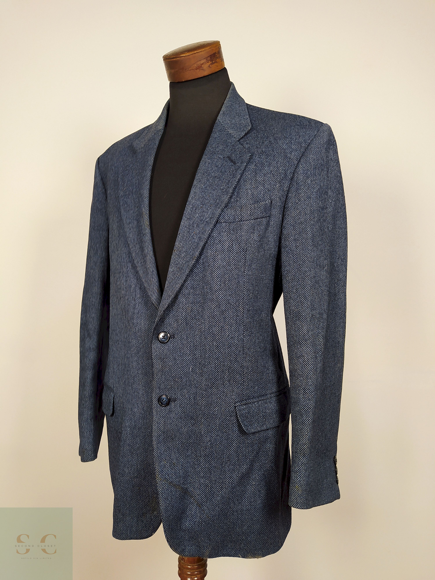 Blazer lana Azul Talla LXL Marks Spencer - B28 2