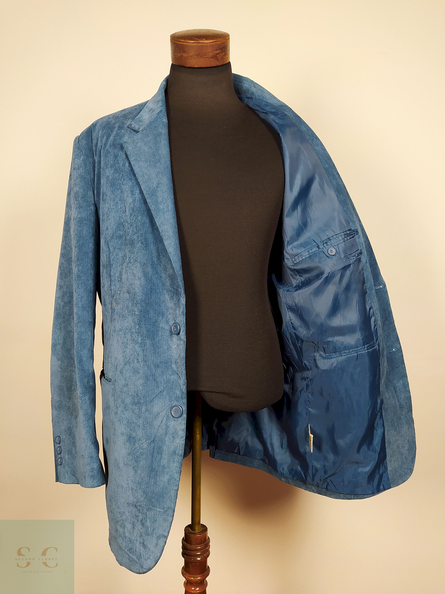 Blazer cotelé Azul Talla XXL — - B29 3