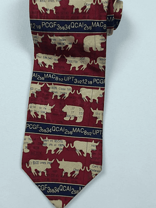 Corbata RM STYLE 100% Seda – Estampado Ganadero Vintage