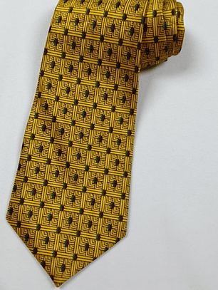 Corbata Sidne Amarilla – Diseño Geométrico Retro