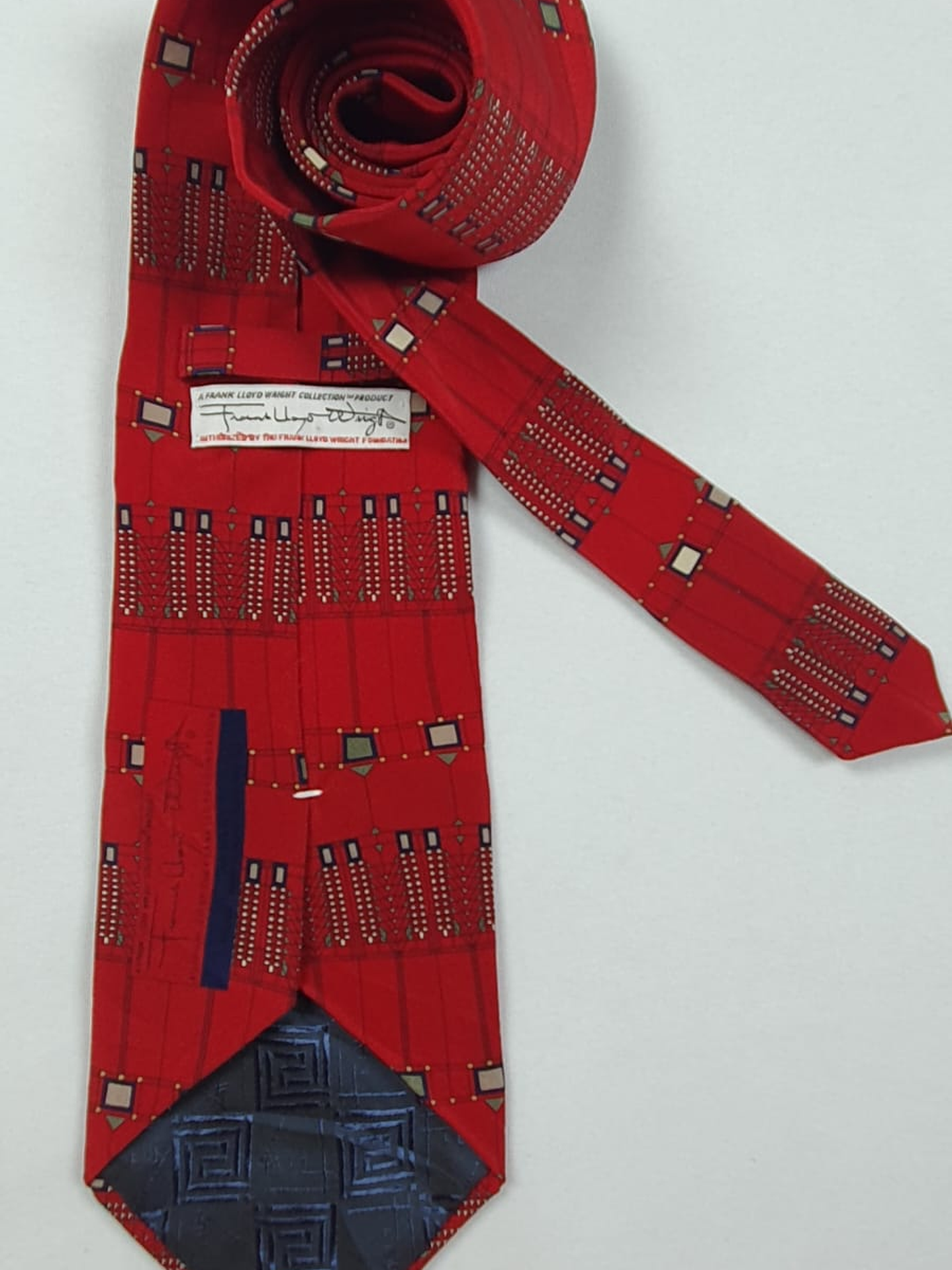 Corbata Frank Lloyd Wright Collection – Diseño Arquitectónico Rojo 2