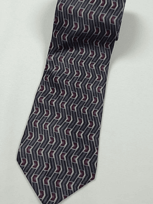 Corbata Stafford Executive – Diseño geométrico púrpura y gris