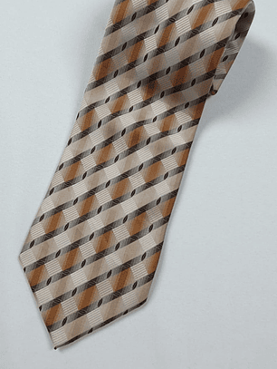 Corbata Venetto Collection – Geométrica beige y café
