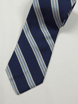 Corbata Savile Row – Rayas azul marino y celeste
