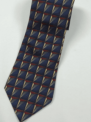 Corbata Bill Blass Black Label 100% seda – Diseño moderno en azul y rojo