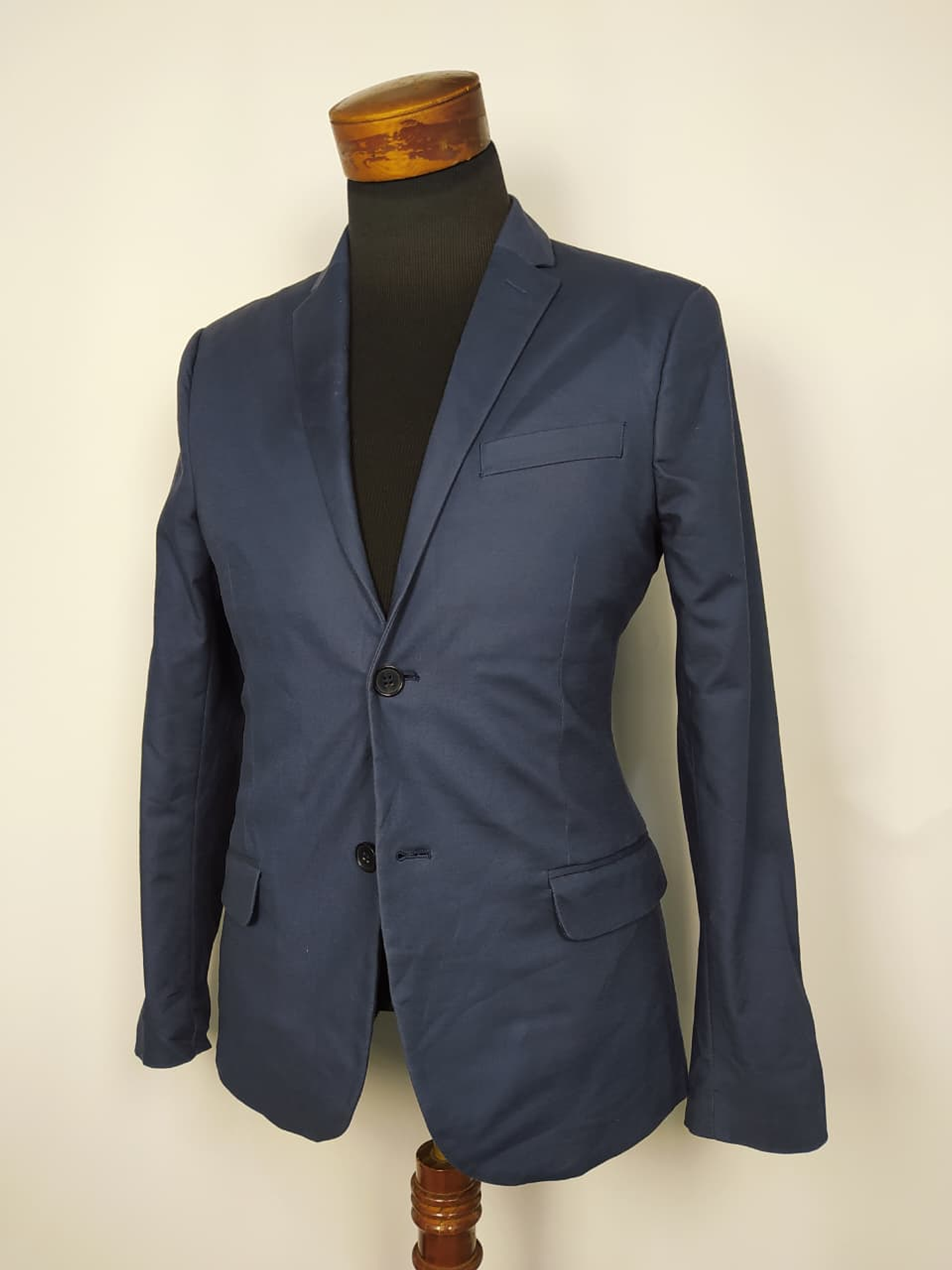 Blazer H&M azul algodón slim fit TALLA S 1