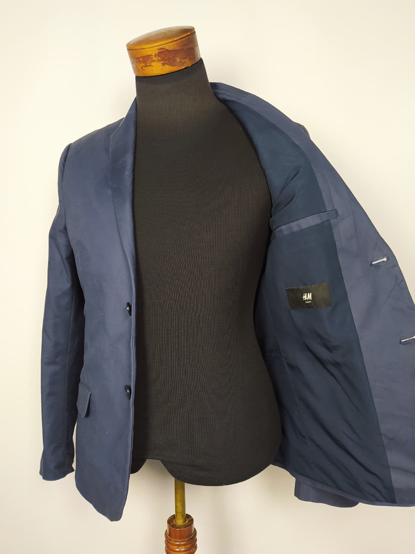 Blazer H&M azul algodón slim fit TALLA S 2