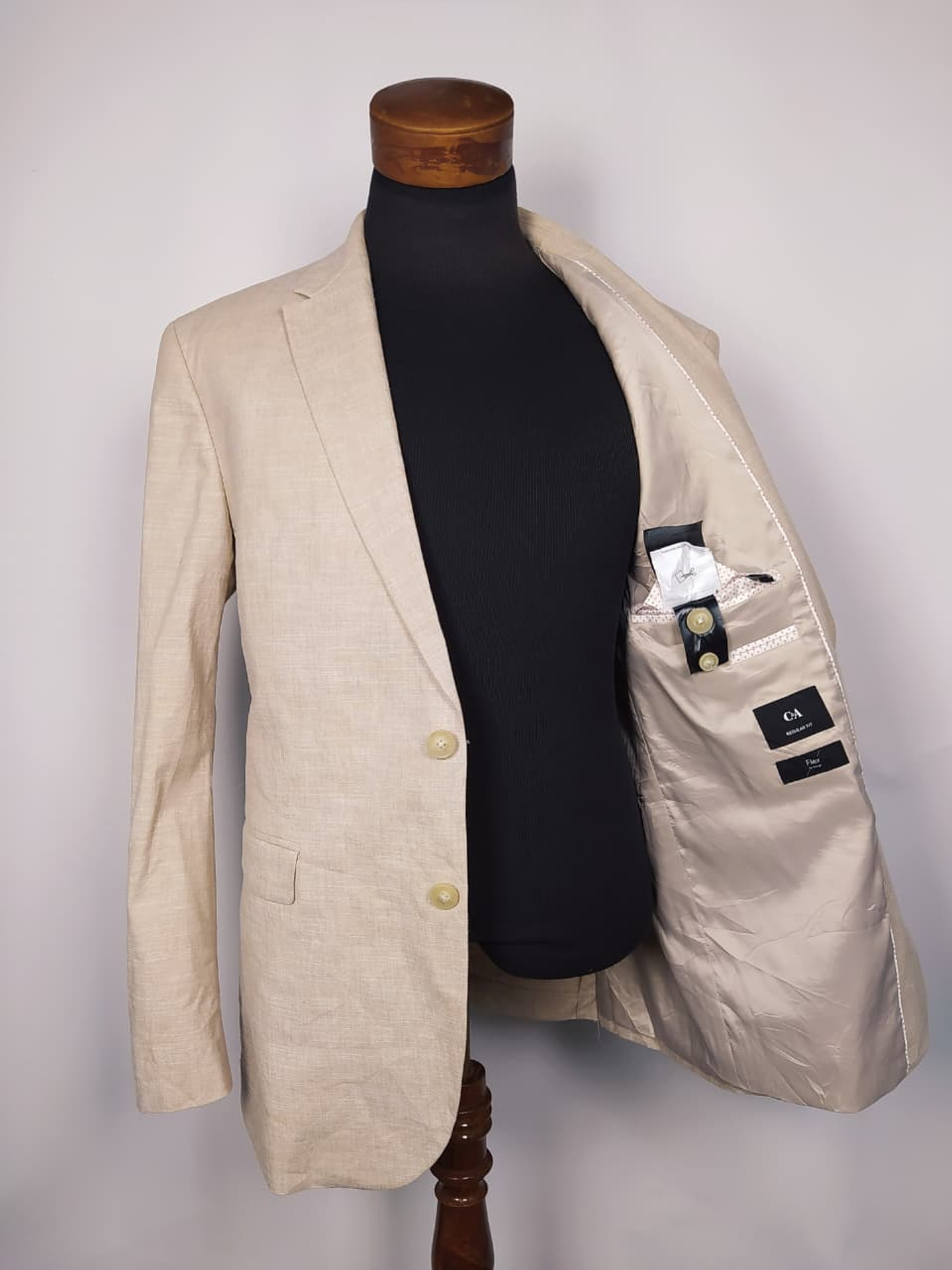 Blazer C&A lana y lino beige TALLA ML 2