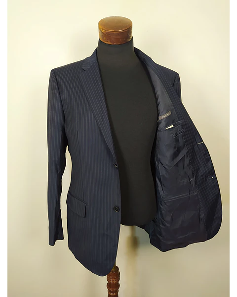 Chaqueta 100% lana super 120 Blazer hombre Easy Wear azul TALLA ML