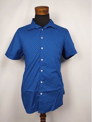 Camisa azul con microestampado TALLA XL