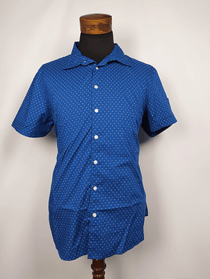 Camisa azul con microestampado TALLA XL