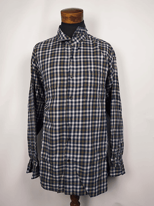 Camisa a cuadros azul y beige TALLA XXL