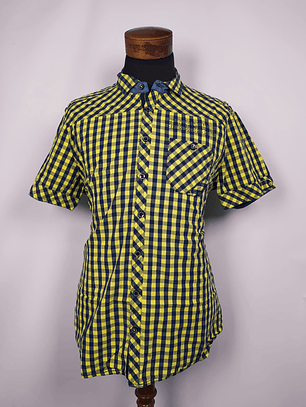 Camisa a cuadros amarilla y azul TALLA L