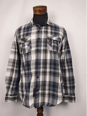 Camisa a cuadros gris y negro TALLA L