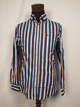 Camisa a rayas multicolor TALLA L