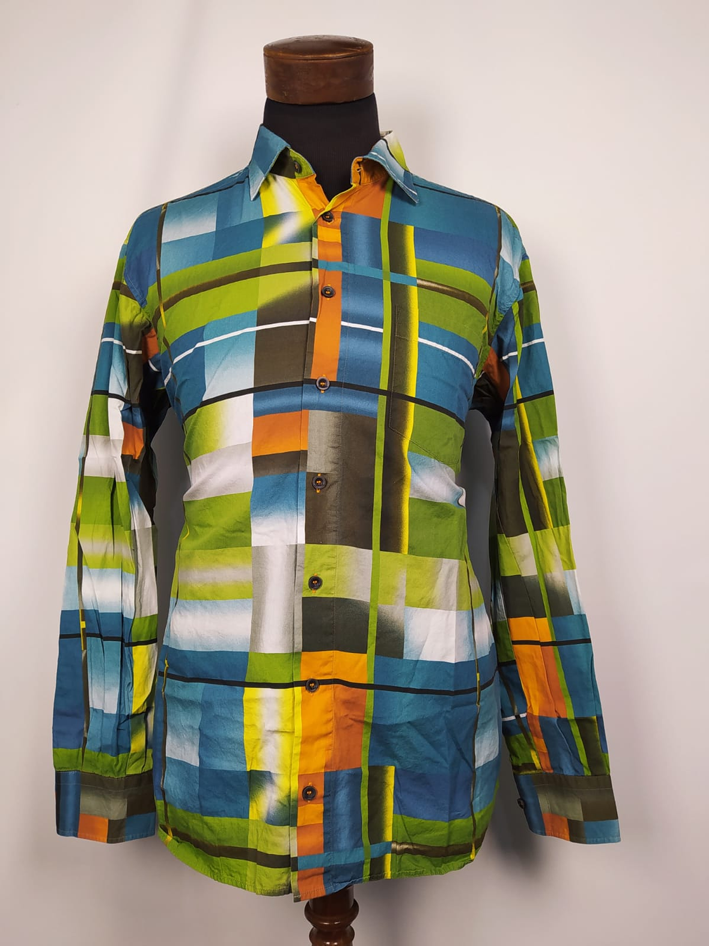 Camisa estampada geométrica multicolor TALLA L 1