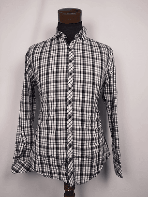 Camisa a cuadros blanco y negro TALLA L