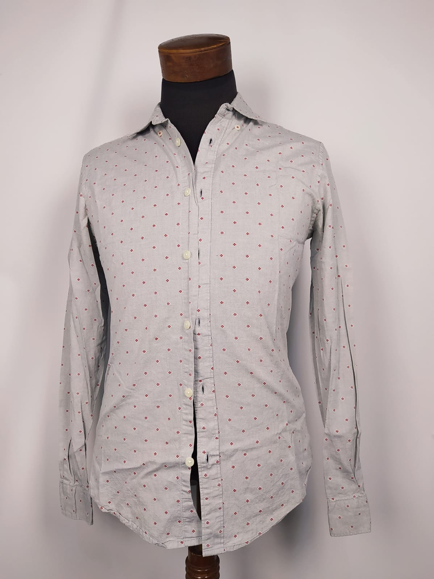 Camisa gris con microestampado TALLA S 1