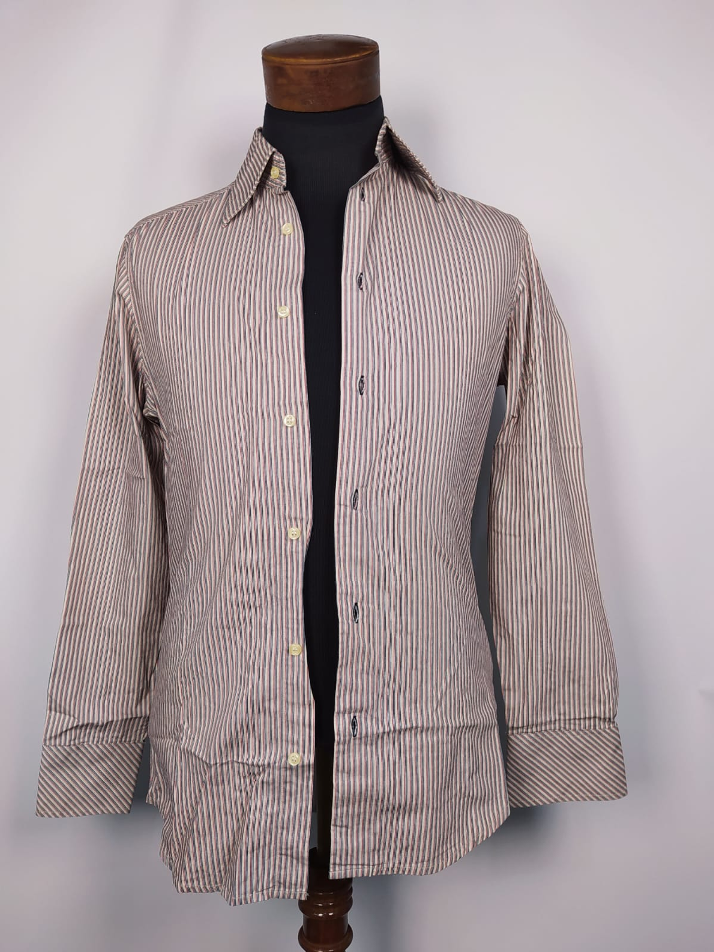 Camisa a rayas rojas y beige TALLA S 1