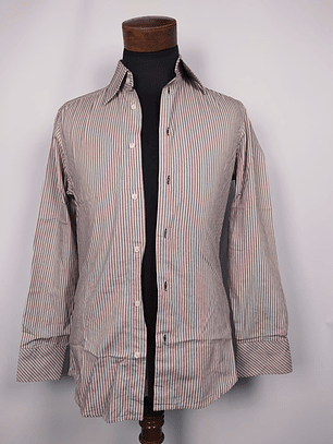 Camisa a rayas rojas y beige TALLA S