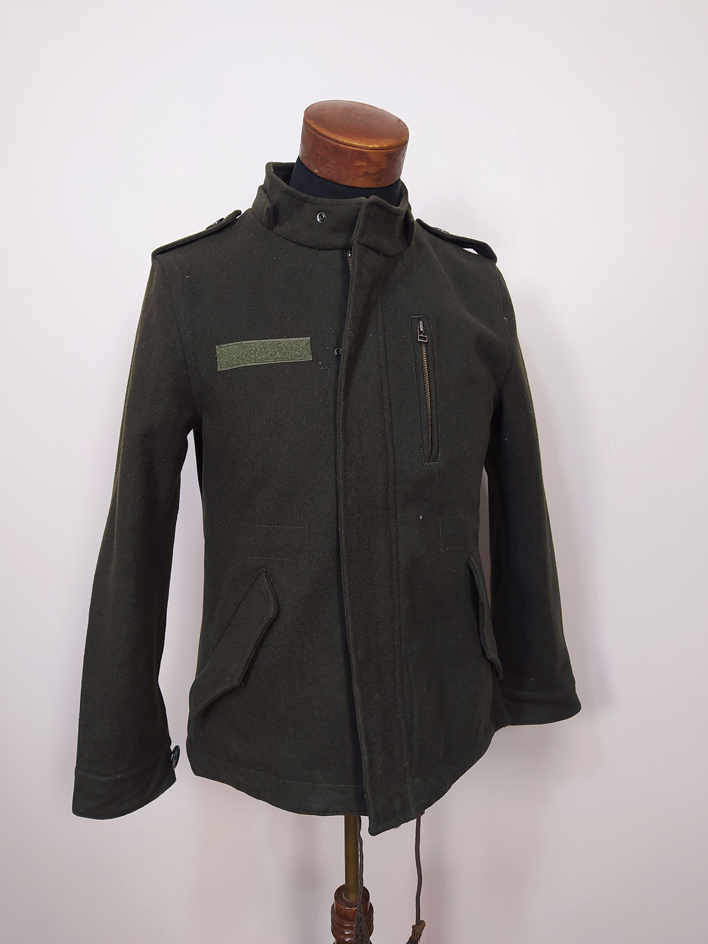 Abrigo corto chaqueta lana premium verde TALLA S - AR10 1