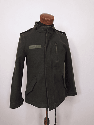 Abrigo corto chaqueta lana premium verde TALLA S - AR10