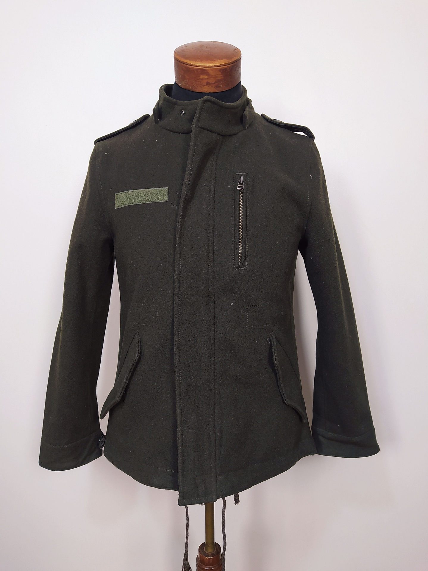 Abrigo corto chaqueta lana premium verde TALLA S - AR10 2
