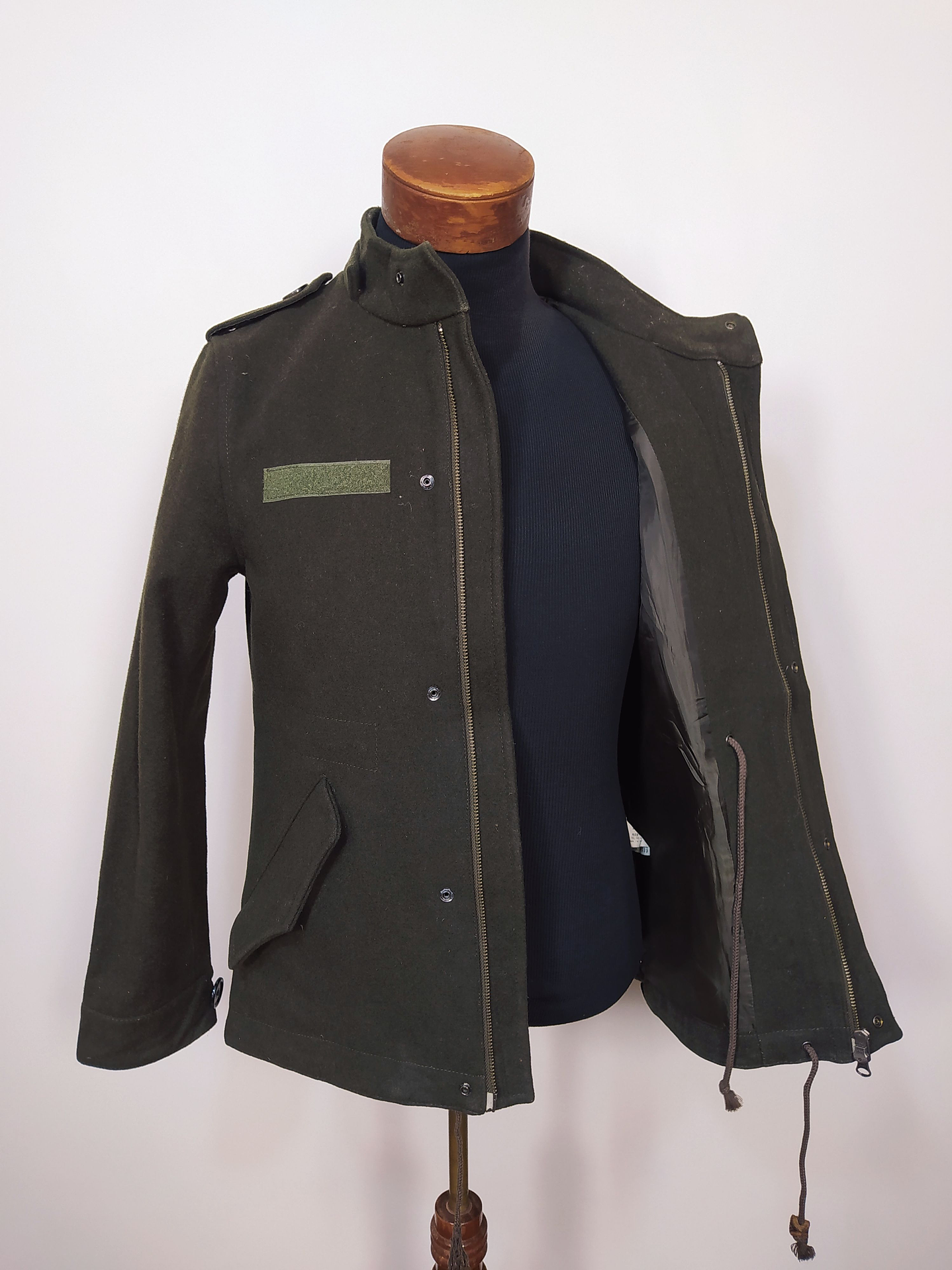 Abrigo corto chaqueta lana premium verde TALLA S - AR10 3