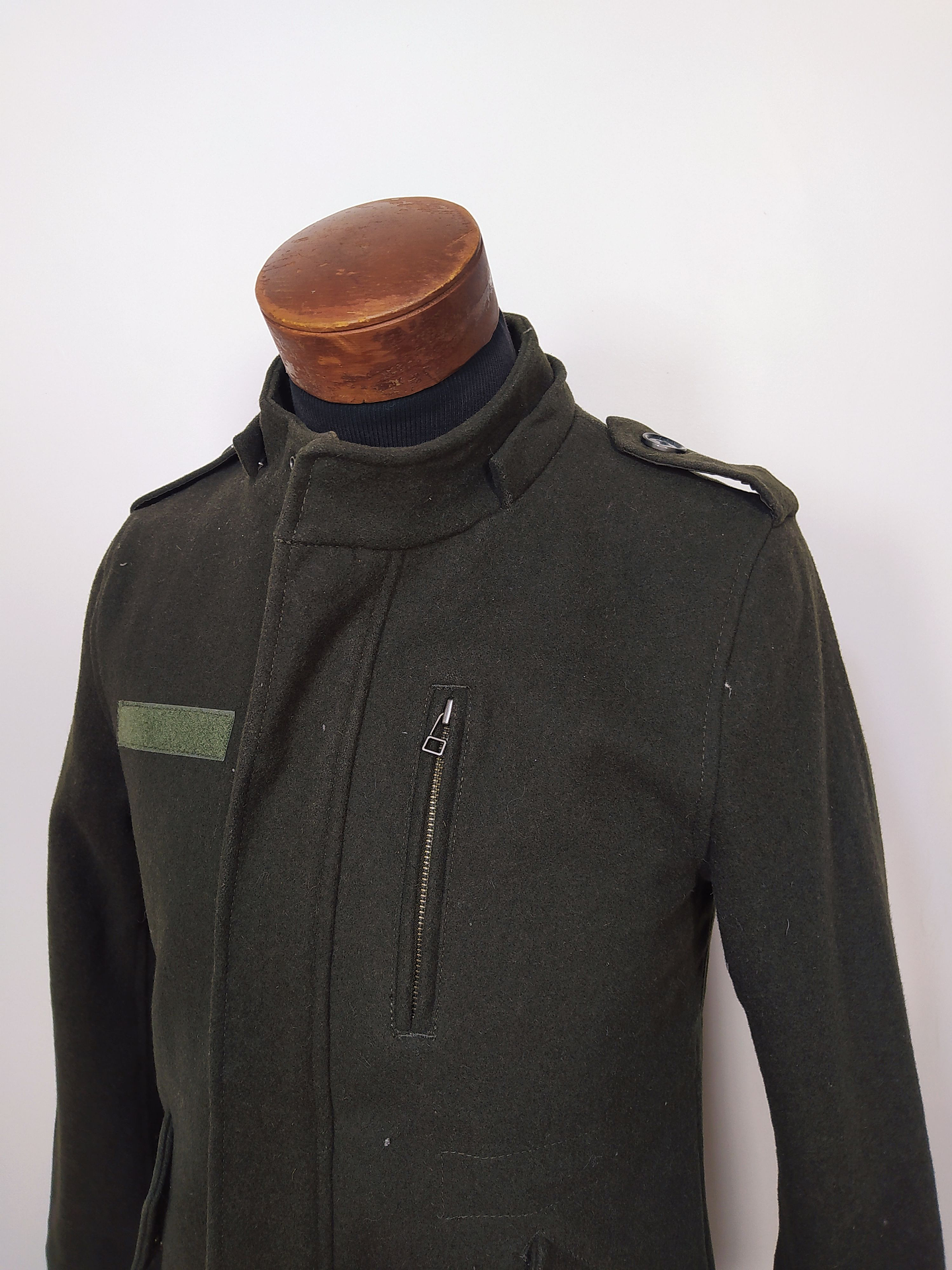 Abrigo corto chaqueta lana premium verde TALLA S - AR10 4