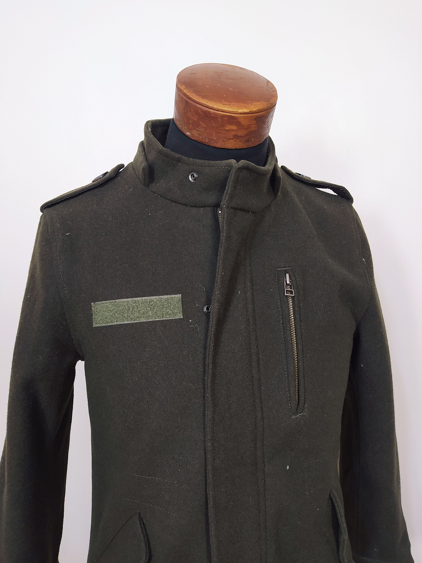 Abrigo corto chaqueta lana premium verde TALLA S - AR10 5