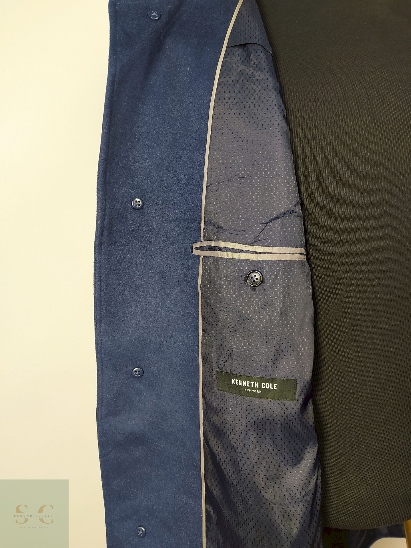 Abrigo Kenneth Cole azul premium TALLA M 4