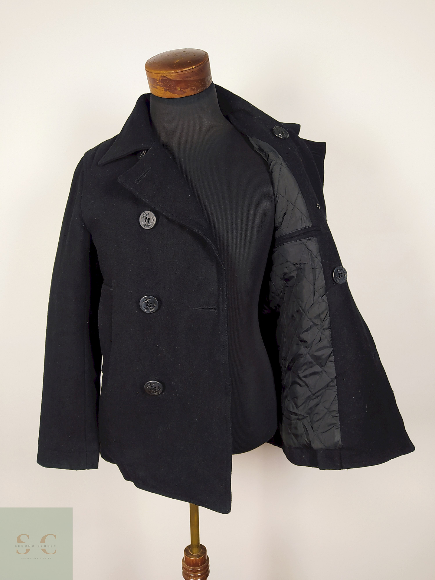 Abrigo marinero lana premium negro – TALLA XS 2