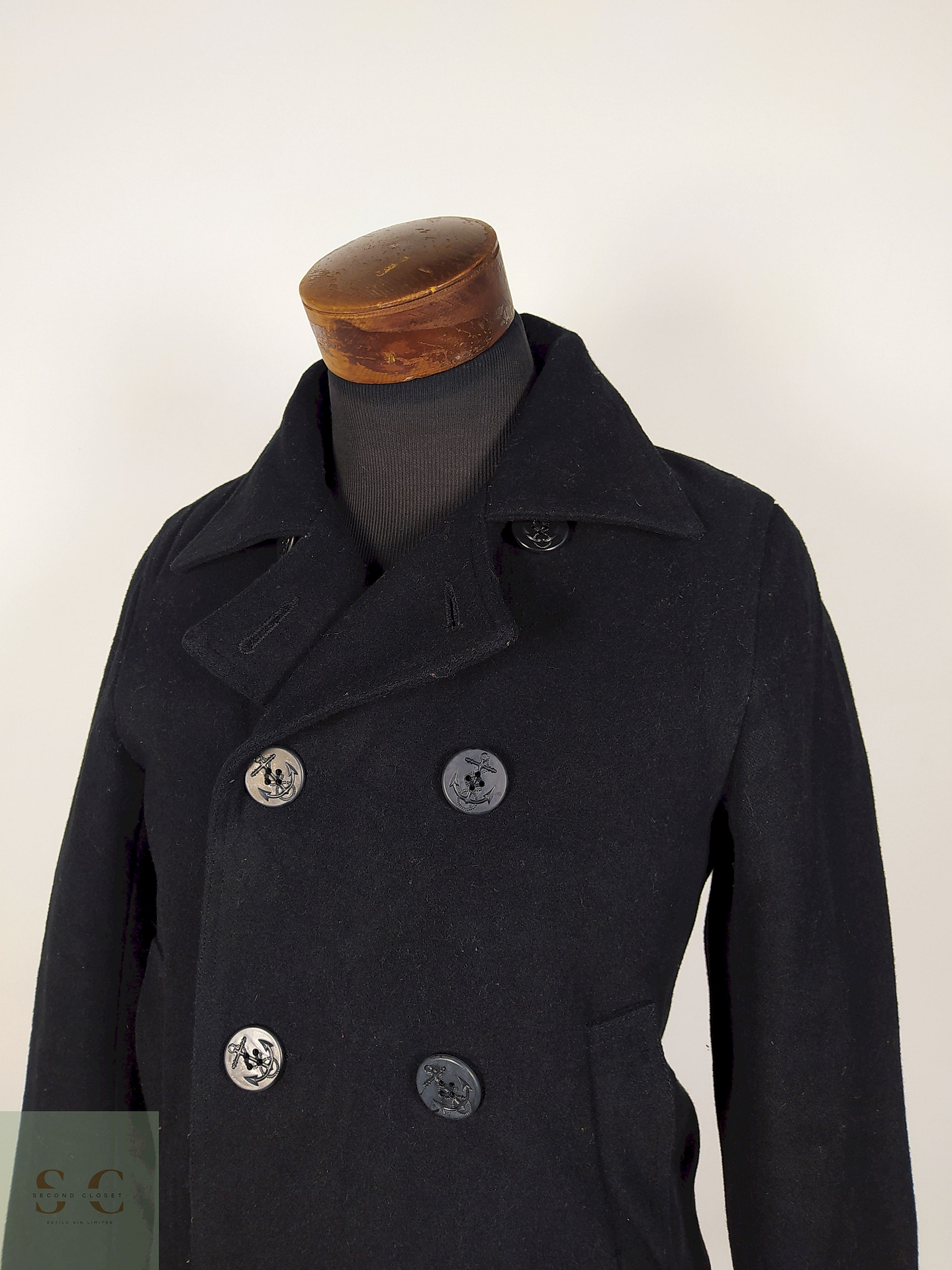 Abrigo marinero lana premium negro – TALLA XS 3