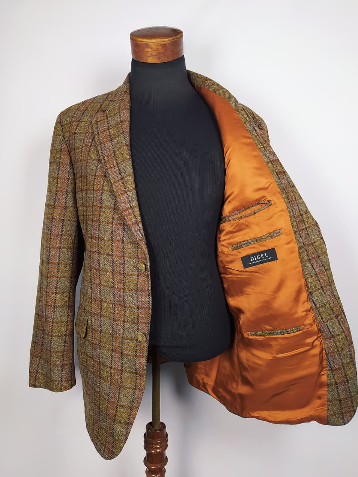 BLAZER DIGEL · LANA VIRGEN ITALIANA BOTTO GIUSEPPE · PATRÓN ESCOCÉS LUJO · TALLA L/XL 3